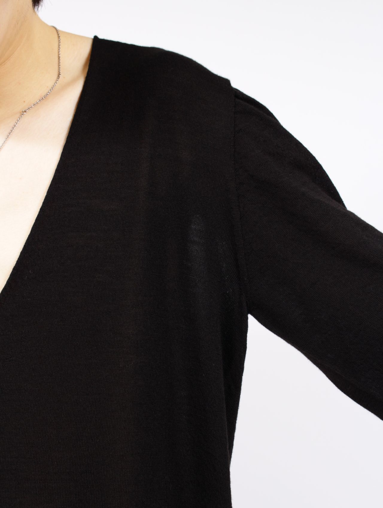 【26SS】オーバーサイズ エクストリーム Vネック ニット / OVERSIZED EXTREME V NECK / ブラック