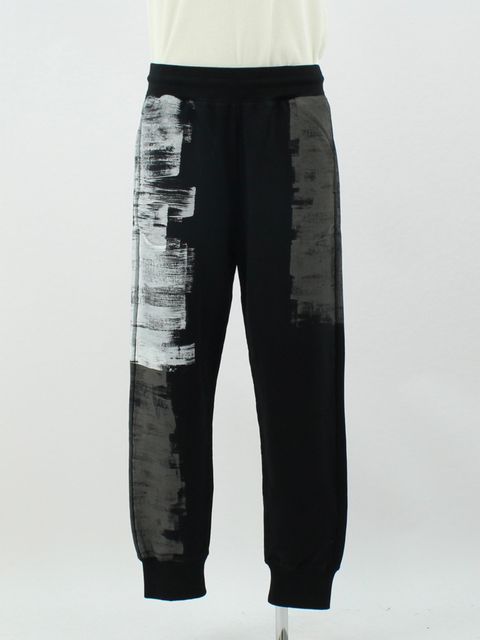 ペイント ロゴ スウェットパンツ / MOD LUX PAINTED JERSEY PANT / ブラック × ホワイト