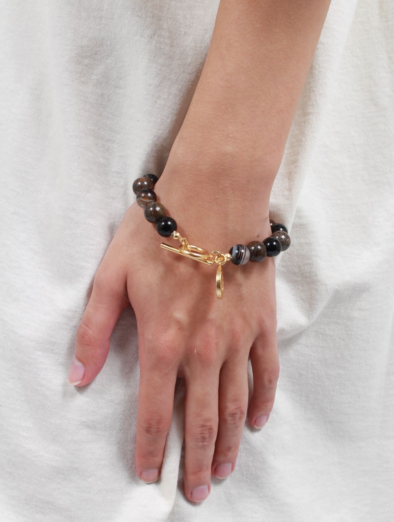 【25AW】定番 数珠 ジュズ ブレスレット / JUZU BRACELET / ブラウン×ゴールド
