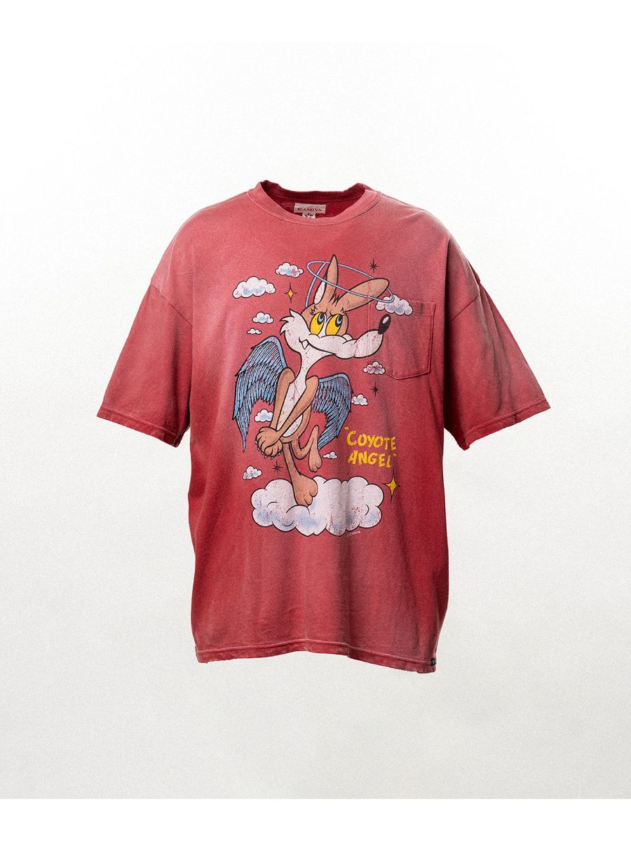 【26SS】”コヨーテ エンジェル”  ポケット Tシャツ / "COYOTE ANGEL" POCKET TEE / レッド
