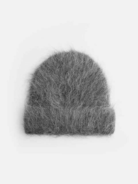 【25AW】 ファジー ビーニー 帽子 アルパカニット / FUZZY BEANIE / グレー