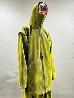 【25AW】フロッキー加工 カバード デニム フーディー コート / COVERED DENIM HOODIE - Coat / イエロー