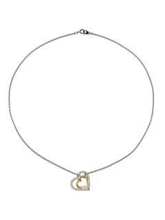 【24AW】2重 ハート ネックレス / TWO IN ONE HEART NECKLACE / シルバー x ゴールド