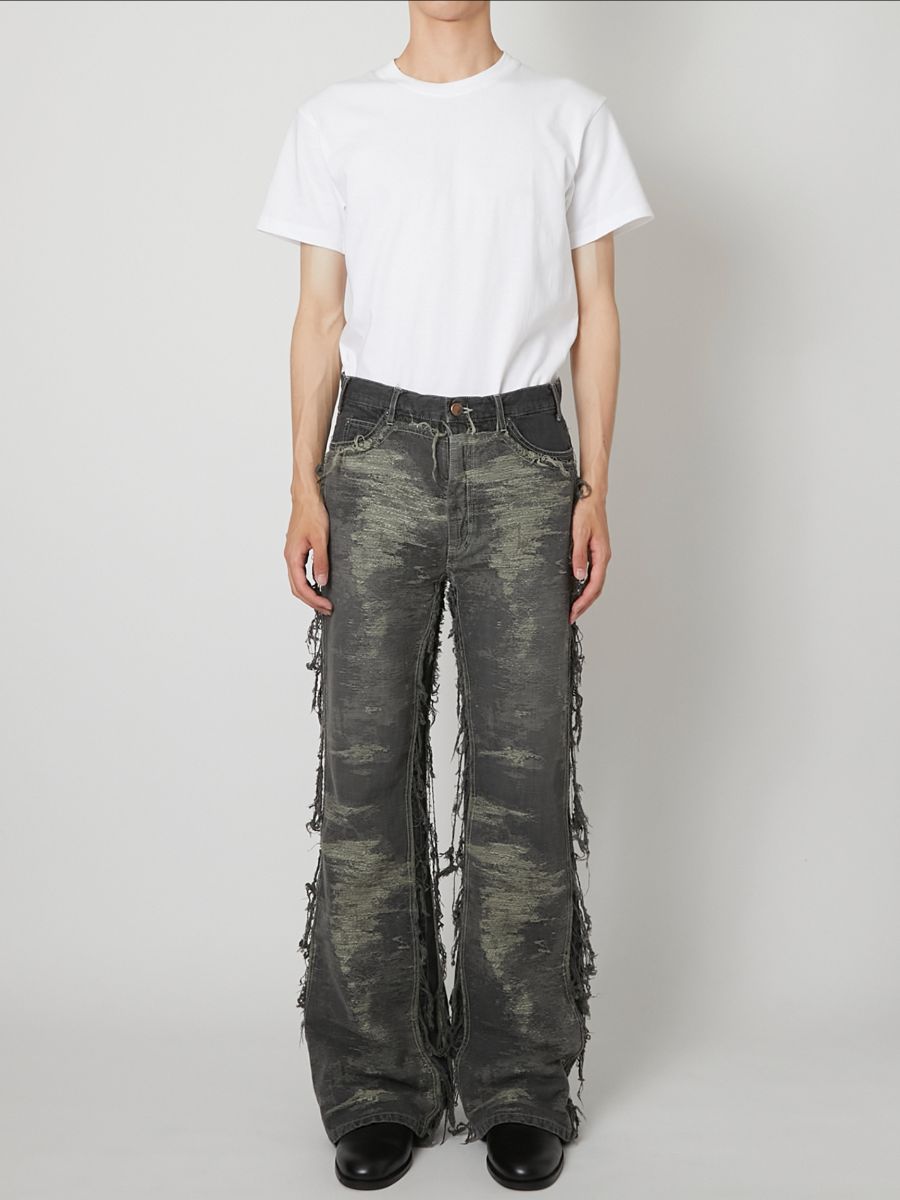 【27SS】デザイン フレア パンツ ジャガードデニム / DESIGN FLARE PANTS / グレー