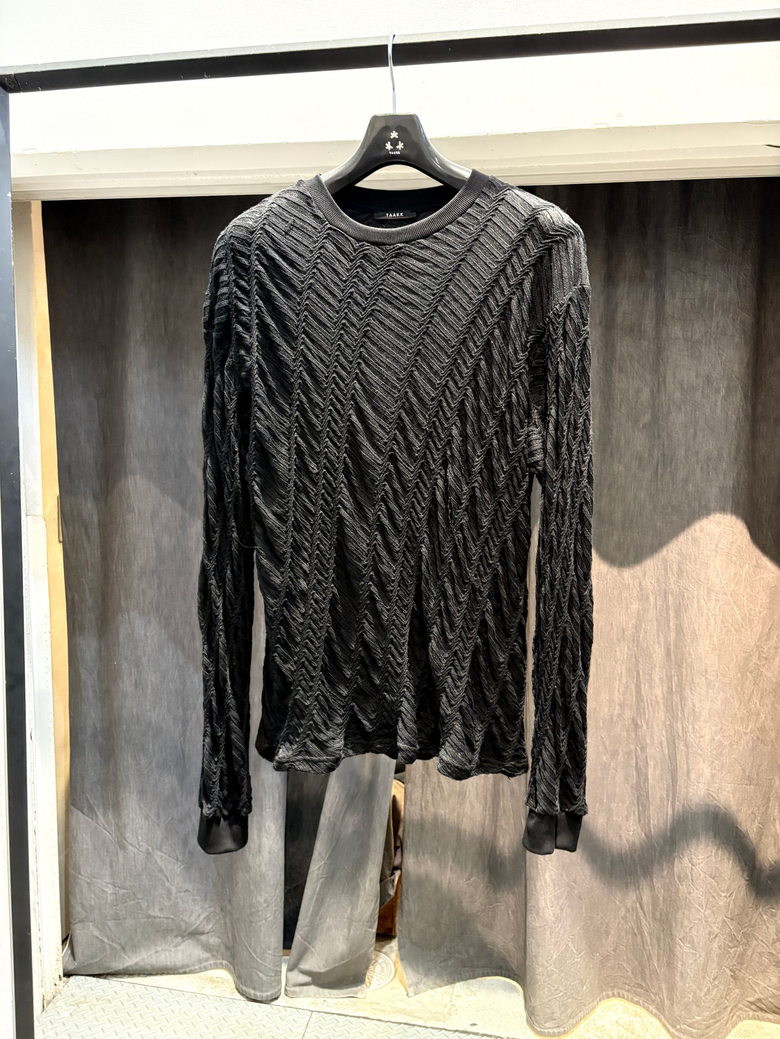 【27SS】ロングスリーブ Tシャツ ジャージトップ シャツ / LONG SLEEVE T-SHIRT / ブラック