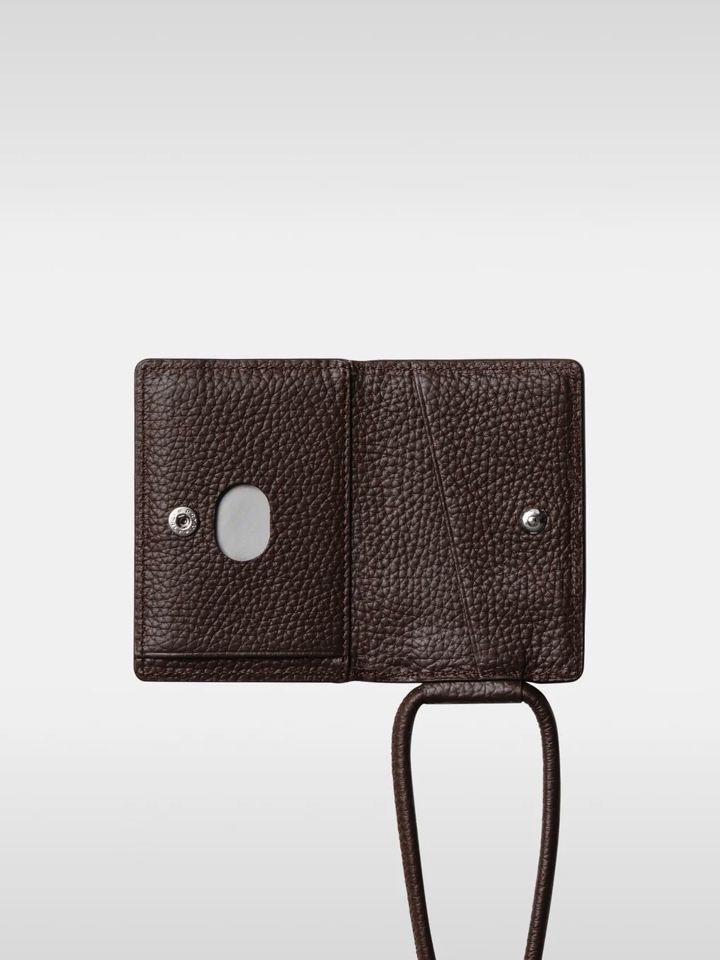 レザーストラップ付アイフォンアクセサリー ウォレット / STRAPPED ACCESSORY WALLET / ダークブラウン