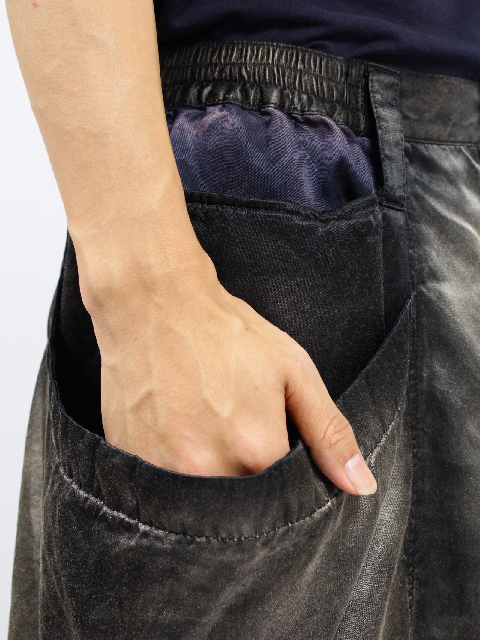 【26SS】ラスティ― サテン ガーデン ショート パンツ / RUSTY SATIN GARDEN SHORT PANTS .15 / ブラック