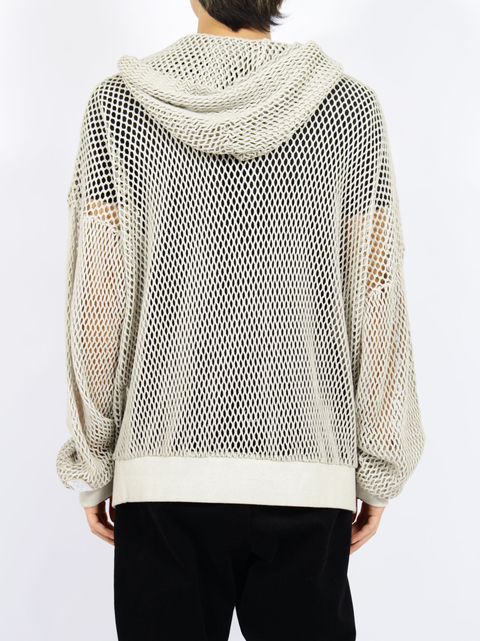 【26AW】コットン メッシュ フル ジップ フーディー 長袖 パーカー / COTTON MESH FULL ZIP HOODIE / IVORY(ベージュ)