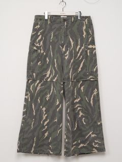 【24AW】カモフラージュ ウォッシュ カーゴパンツ / CAMOFULAGE WASH CARGO PANTS / カーキ