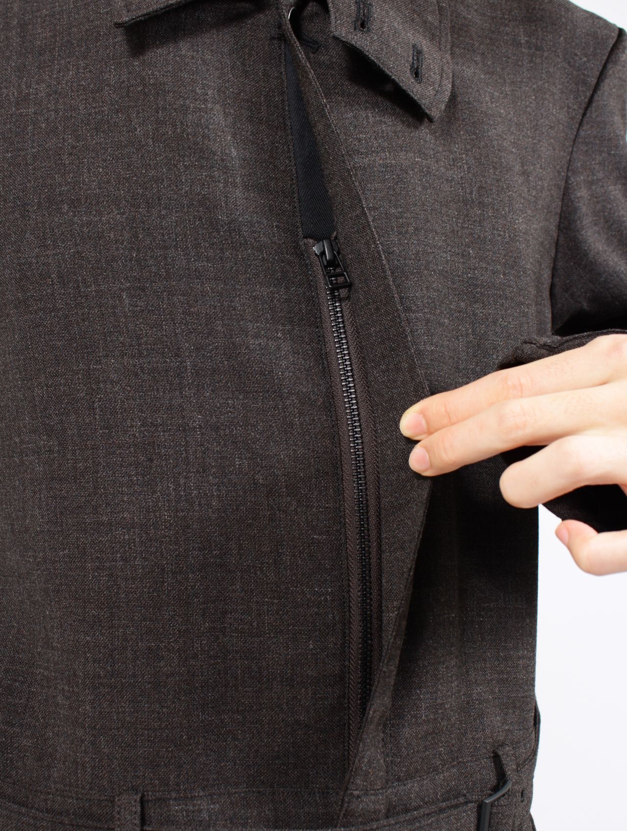 【26SS】ラフ ウール ジャンプスーツ / ROUGH WOOL JUMPSUIT .15 / ダークブラウン