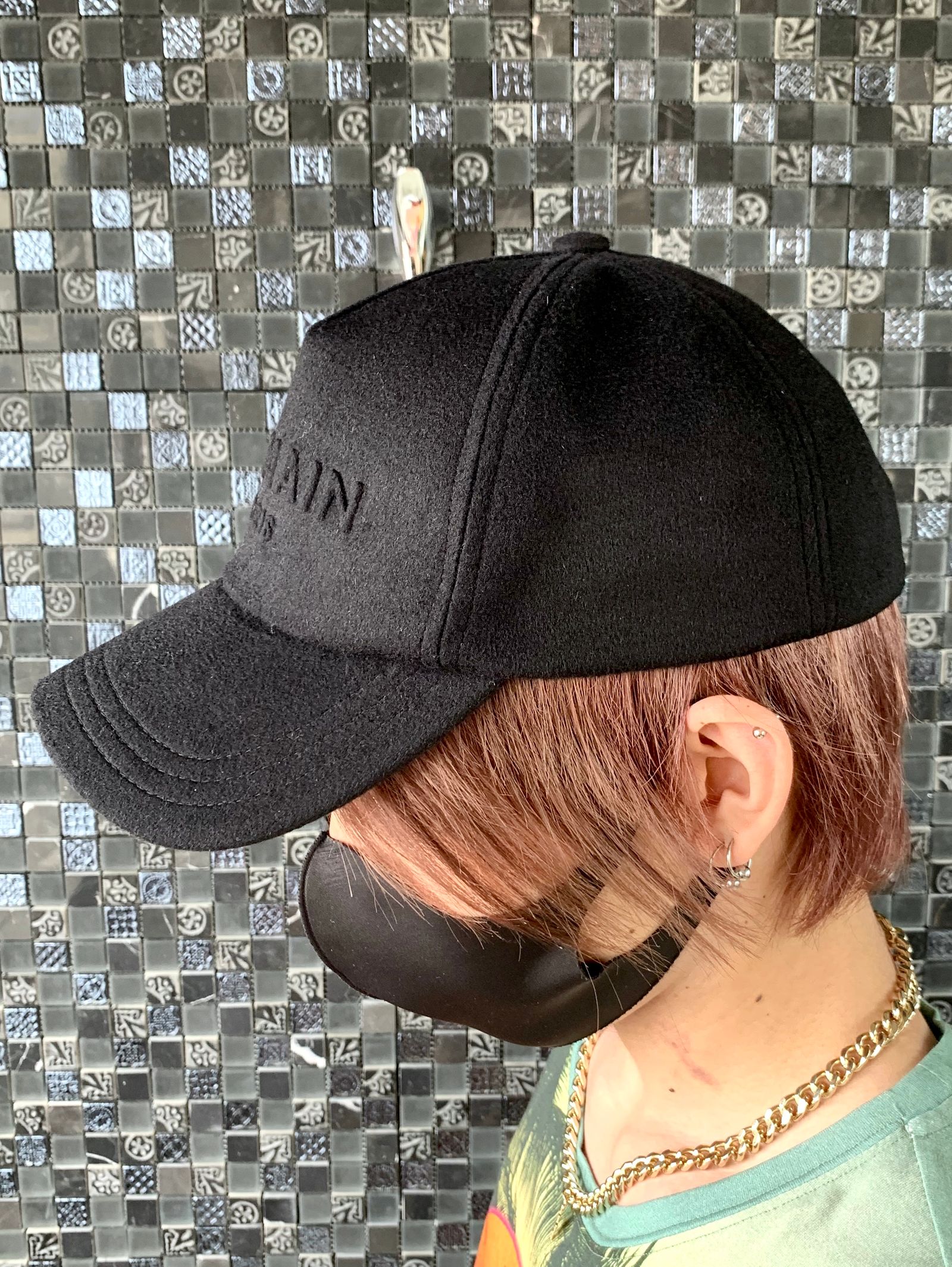 エンボスロゴ ウール キャップ BH2 ACC CAP WOOL / ブラック