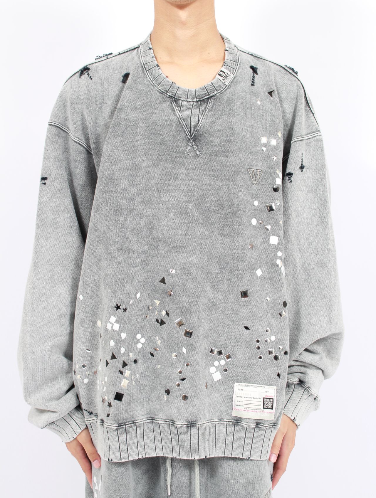 【25AW】エンブリッシュ ブリーチ プルオーバー / EMBELLISH BLEACH PO / グレー