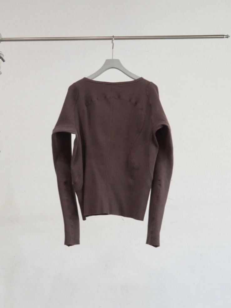【26SS】 パネルド リブ ロングスリーブ 長袖 Tシャツ / PANELLED RIBBED LONG SLEEVE T-SHIRT / BROWN (ブラウン)