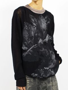 【25AW】フラワープリント ニット / FLOWER PRINT KNIT / ブラック