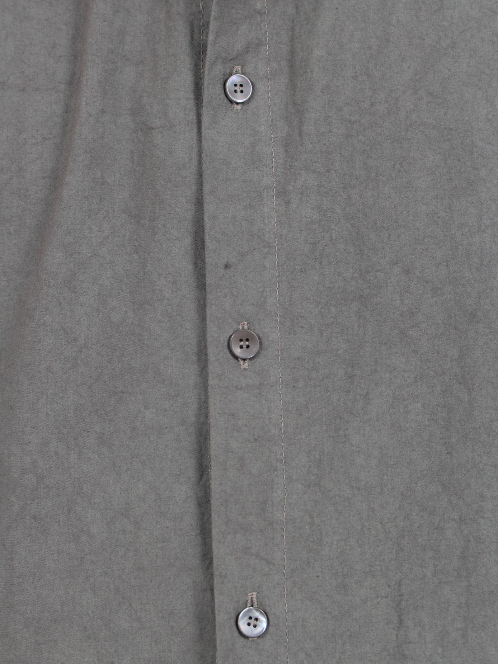 【24AW】ハンドステッチ ヘム ボーダー リラックスフィット シャツ / HAND-STITCHED HEM BORDER RELAXED FIT SHIRT / ダークグレー