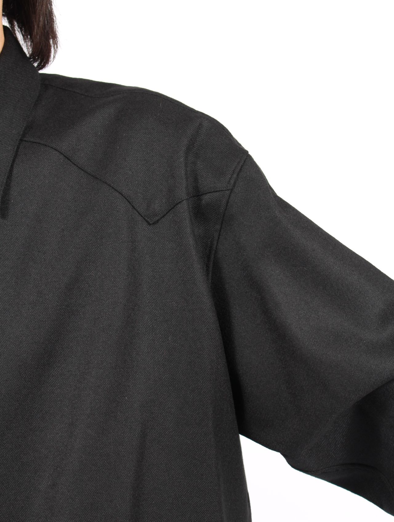 【25AW】ウール シャツ ウエスタンシャツ / WOOL SHIRTS / ブラック