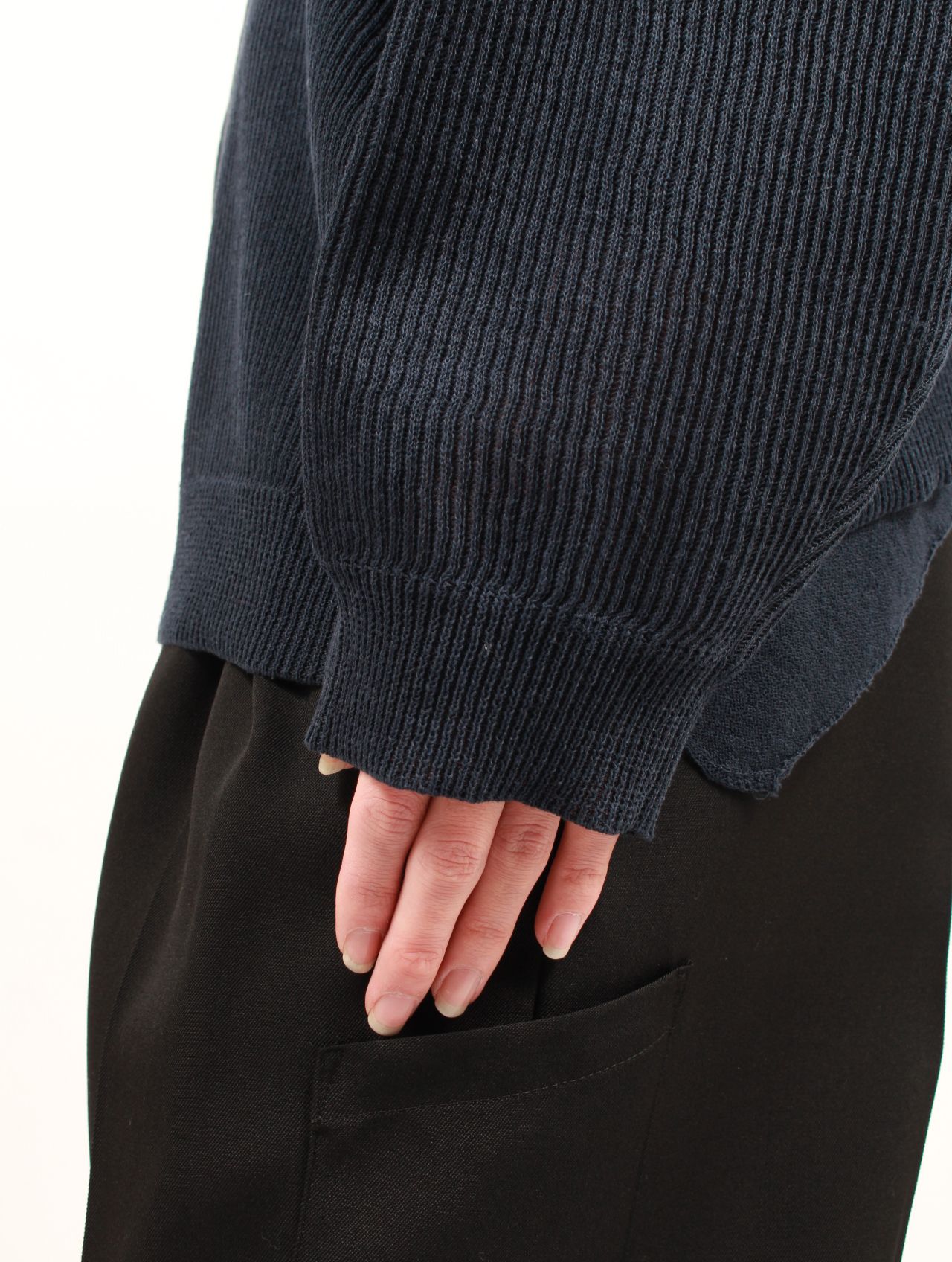 【25SS】3 ジップ リネン ドライバーズ ニット / 3-ZIP LINEN DRIVERS KNIT / ネイビー