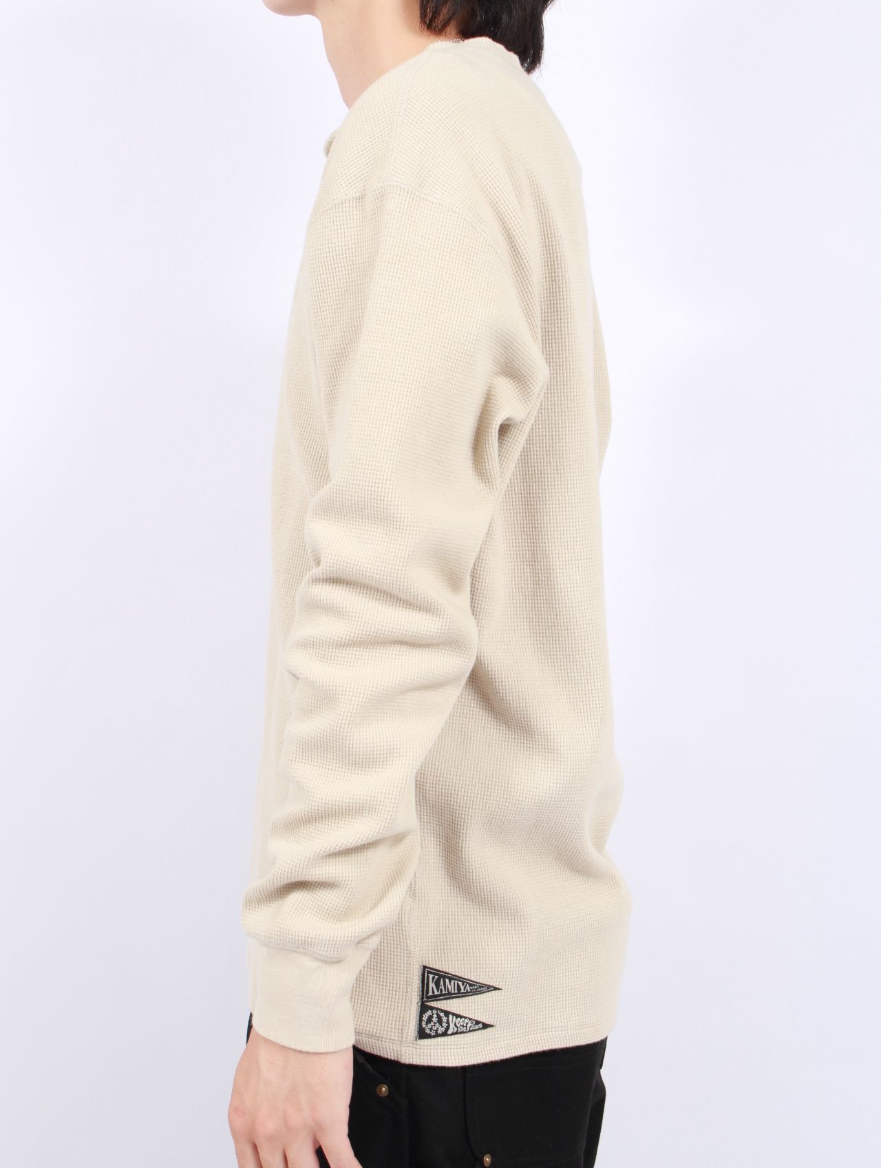 KAMIYA - 【25AW】ボロ ワッフルニット ヘンリー ロングスリーブ