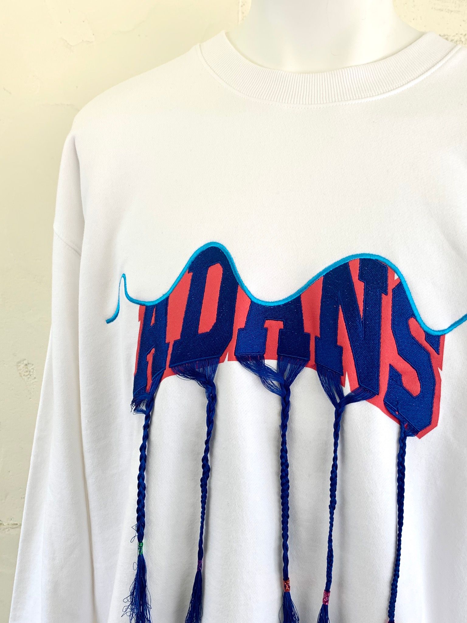 アダンス フリンジ スウェット / BRAID EMBROIDERY SWEAT PULLOVER / ホワイト