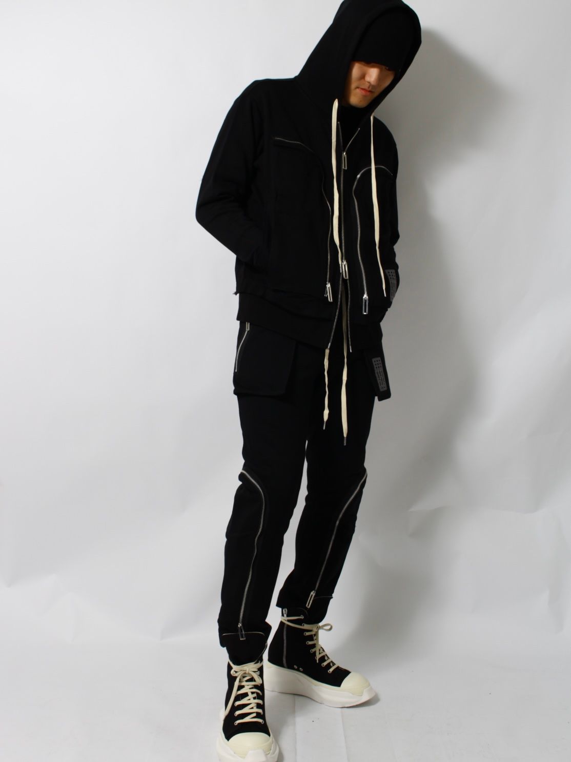 【25SS】ヒドゥン ジップアップ フーディー ジップパーカー / HIDDEN ZIP UP HOODIE / ブラック