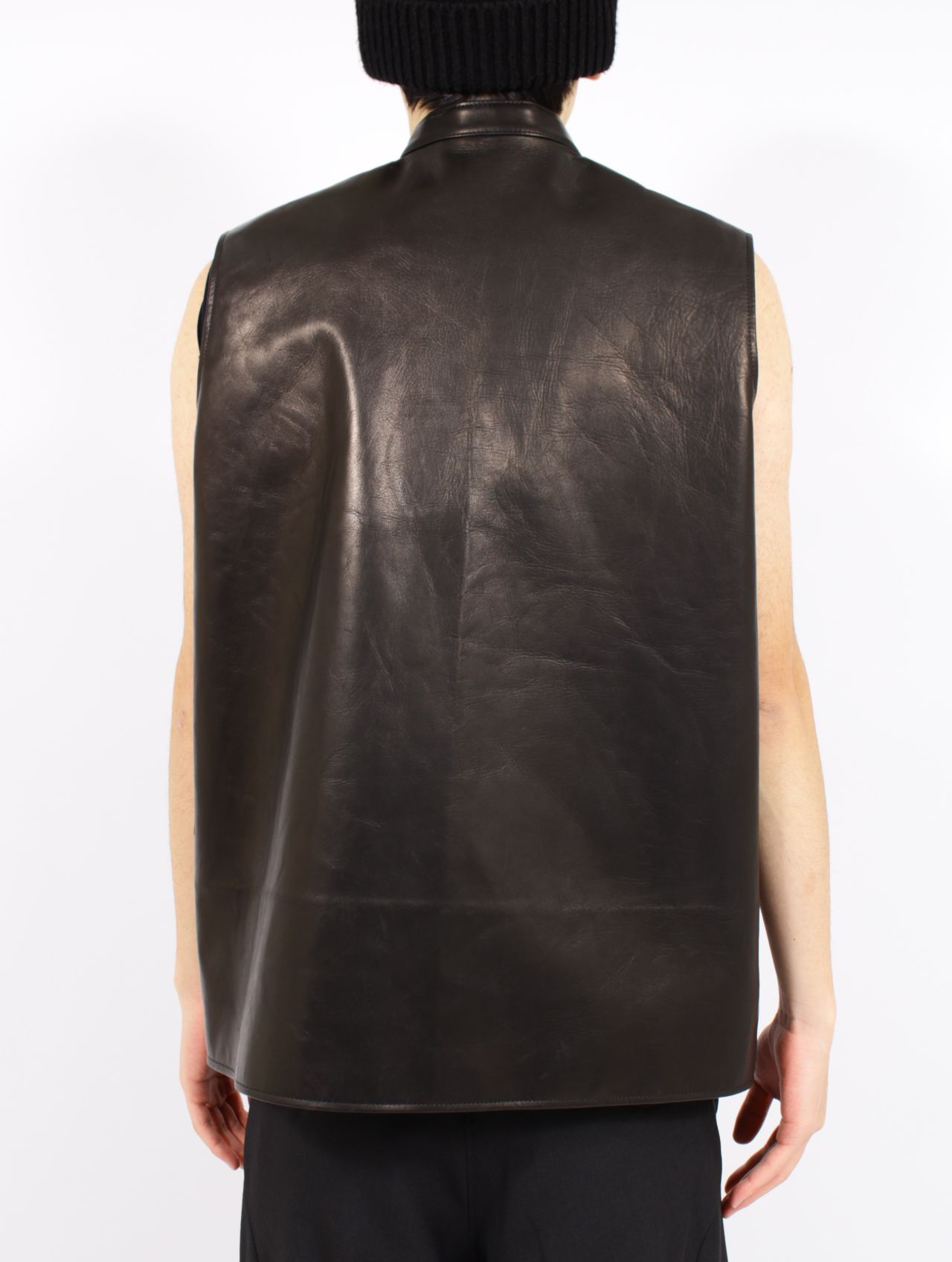【26SS】レザー ベスト / LEATHER VEST / ブラック