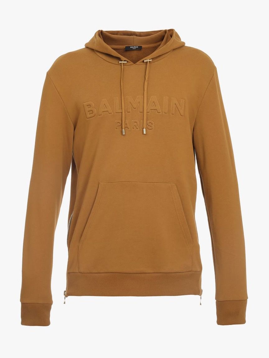 BALMAIN - エンボスロゴ サイドジップ パーカー BH2 C&S HOODIE