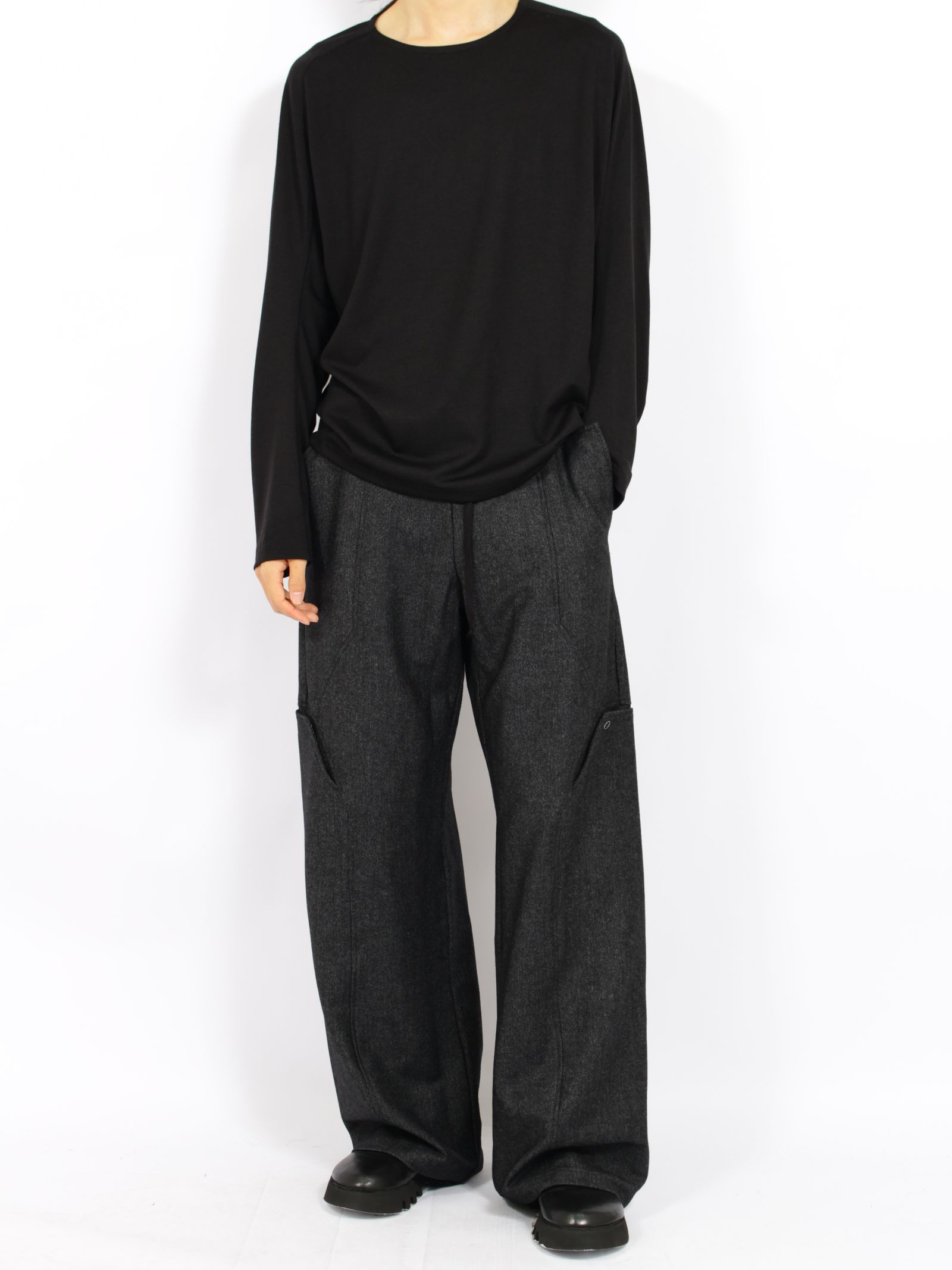 【26AW】6 ポケット パネル スウェットパンツ ウール / 6 POCKET PANEL SWP WOOL / ブラック