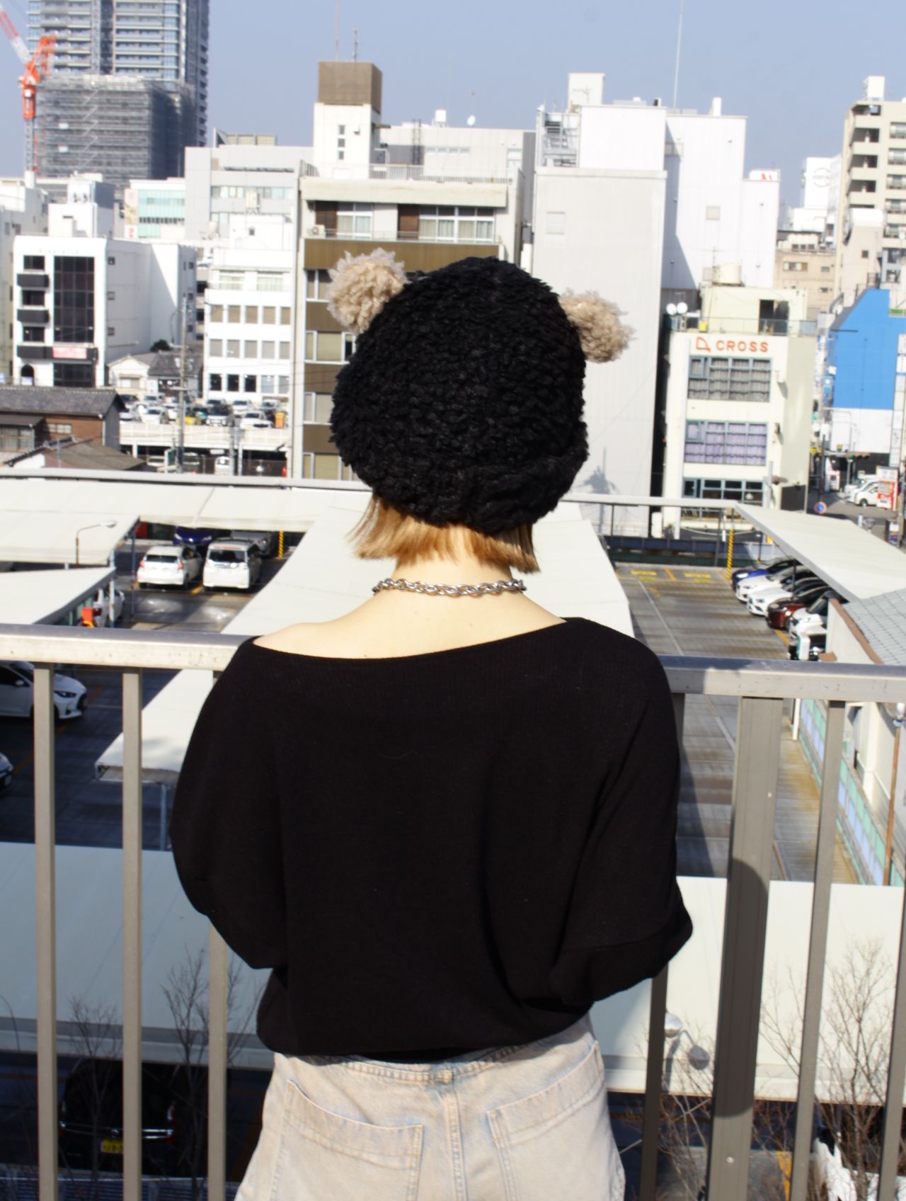 【26SS】ベアー ビーニー 帽子 / BEAR BEANIE / ブラック×ブラウン