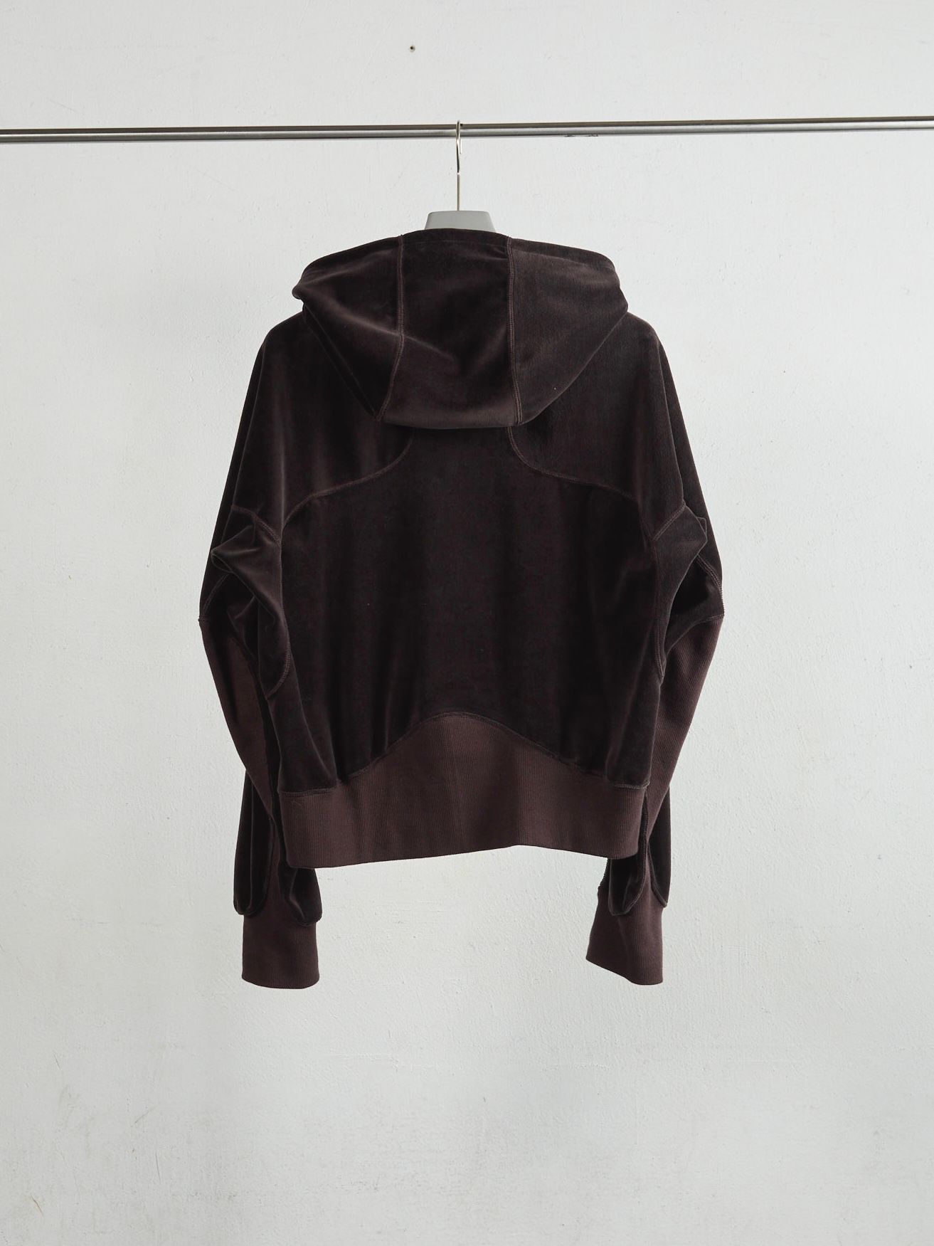 【25AW】 ベロア ジップアップ フーディー  パーカー VELOUR ZIP UP HOODIE / BROWN(ブラウン)