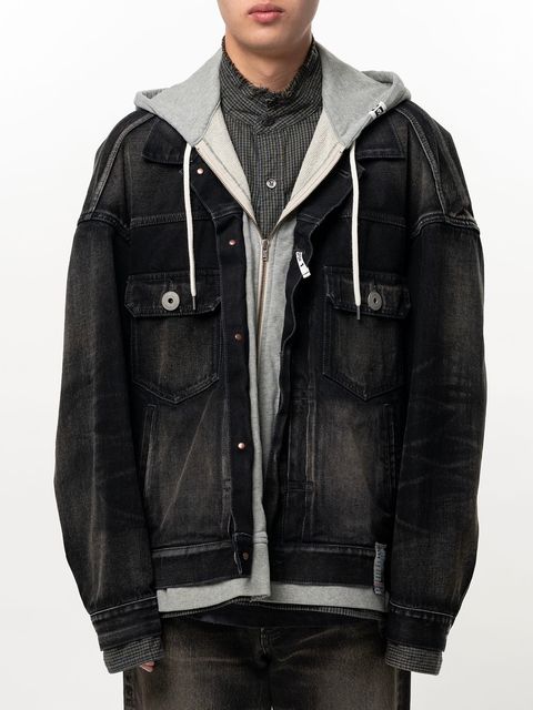 【26AW】 トリプル レイヤード デニム ジャケット / TRIPLE LAYERED DENIM JK / ブラック
