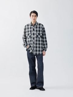 【26AW】ウォッシャブル ウール チェック シャツ / WASHABLE WOOL OMBRE CHECK SHIRTS .16 / GRAN BLACK(ブラック)