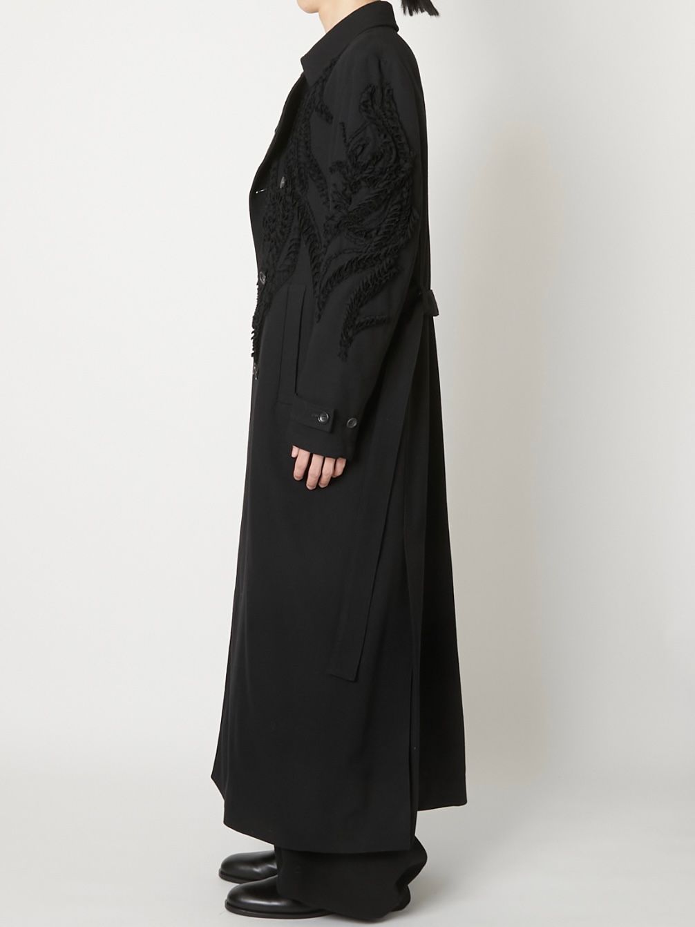 【26AW】ロング ウール コート / LONG WOOL COAT / ブラック