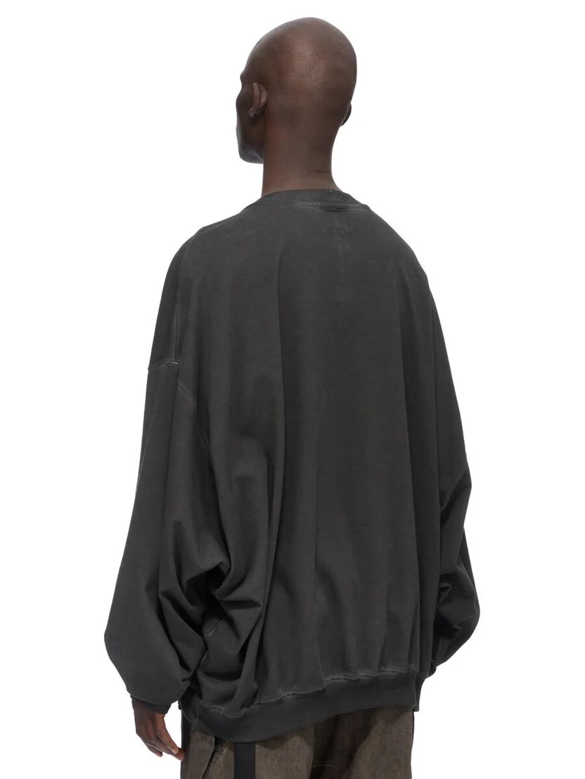 【26AW】ハン クルーネック 長袖 スウェット カットソー / HUN CREWNECK / フェードブラック / シルバー