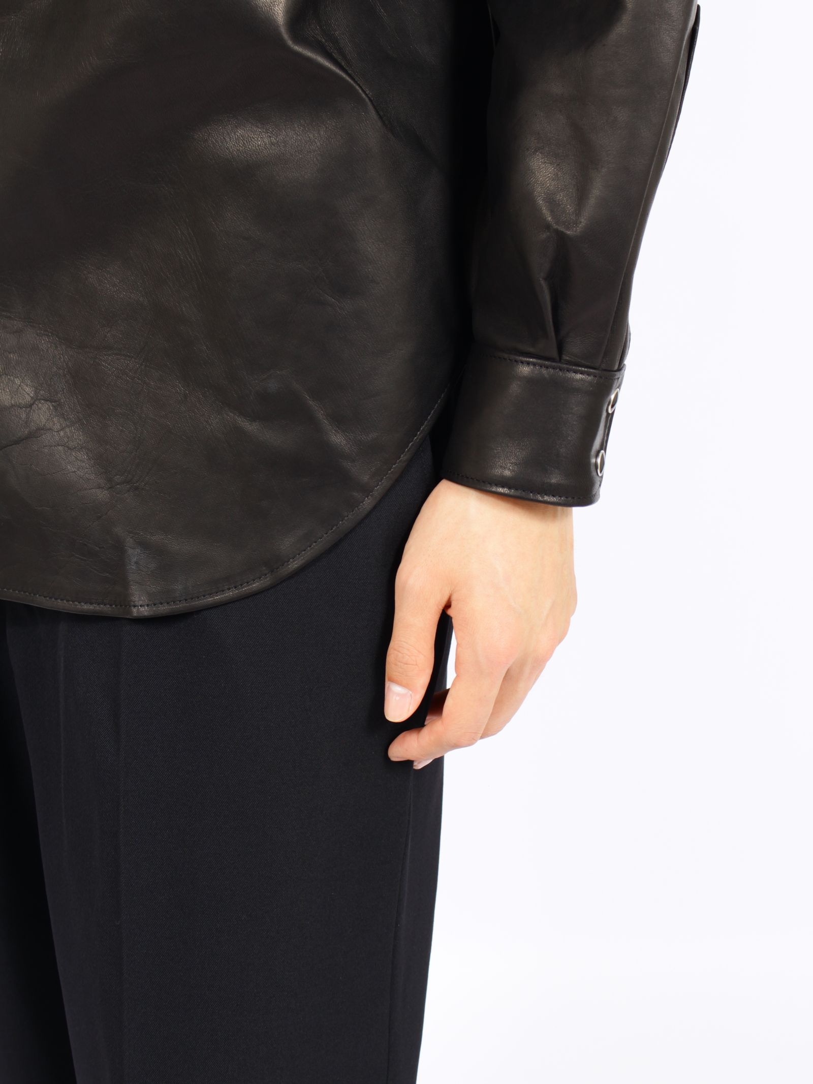 【26AW】ホースレザー シャツ ウエスタンシャツ / HORSE LEATHER SHIRTS / ブラック