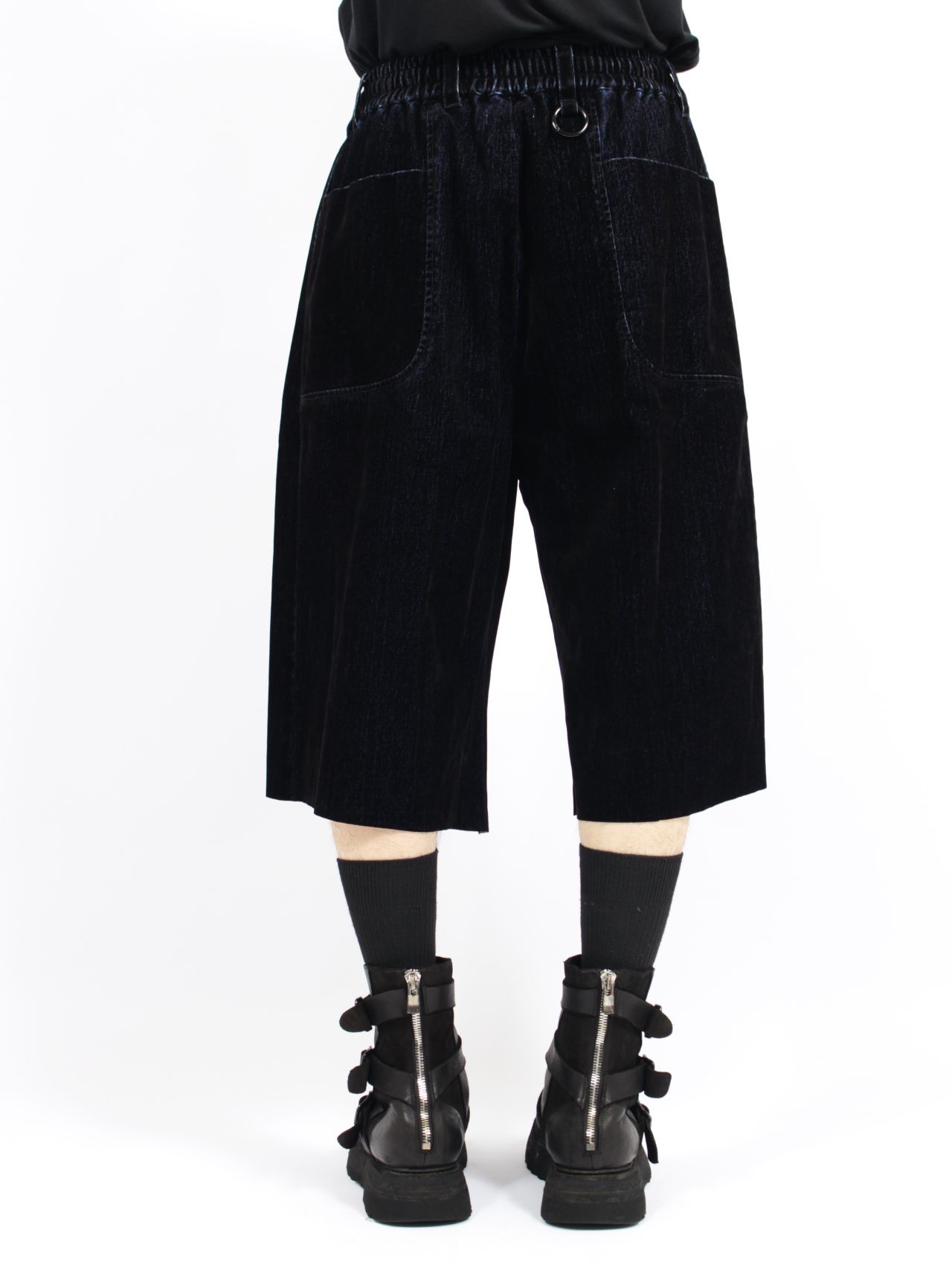 【26SS】 カバード デニム ショート トラウザー / COVERD DENIM SHORT TROUSERS / ブラック