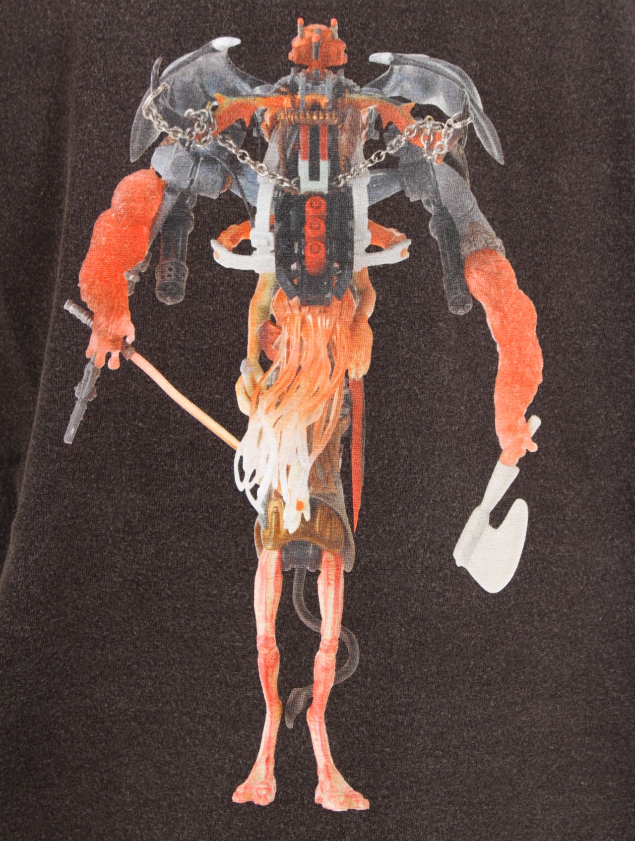 【25AW】佃弘樹 Heartwork Mixed media  ロボット グラフィック Tシャツ 半袖 カットソー / Hiroki Tsukuda ART ROBO T-SHIRTS / ブラック