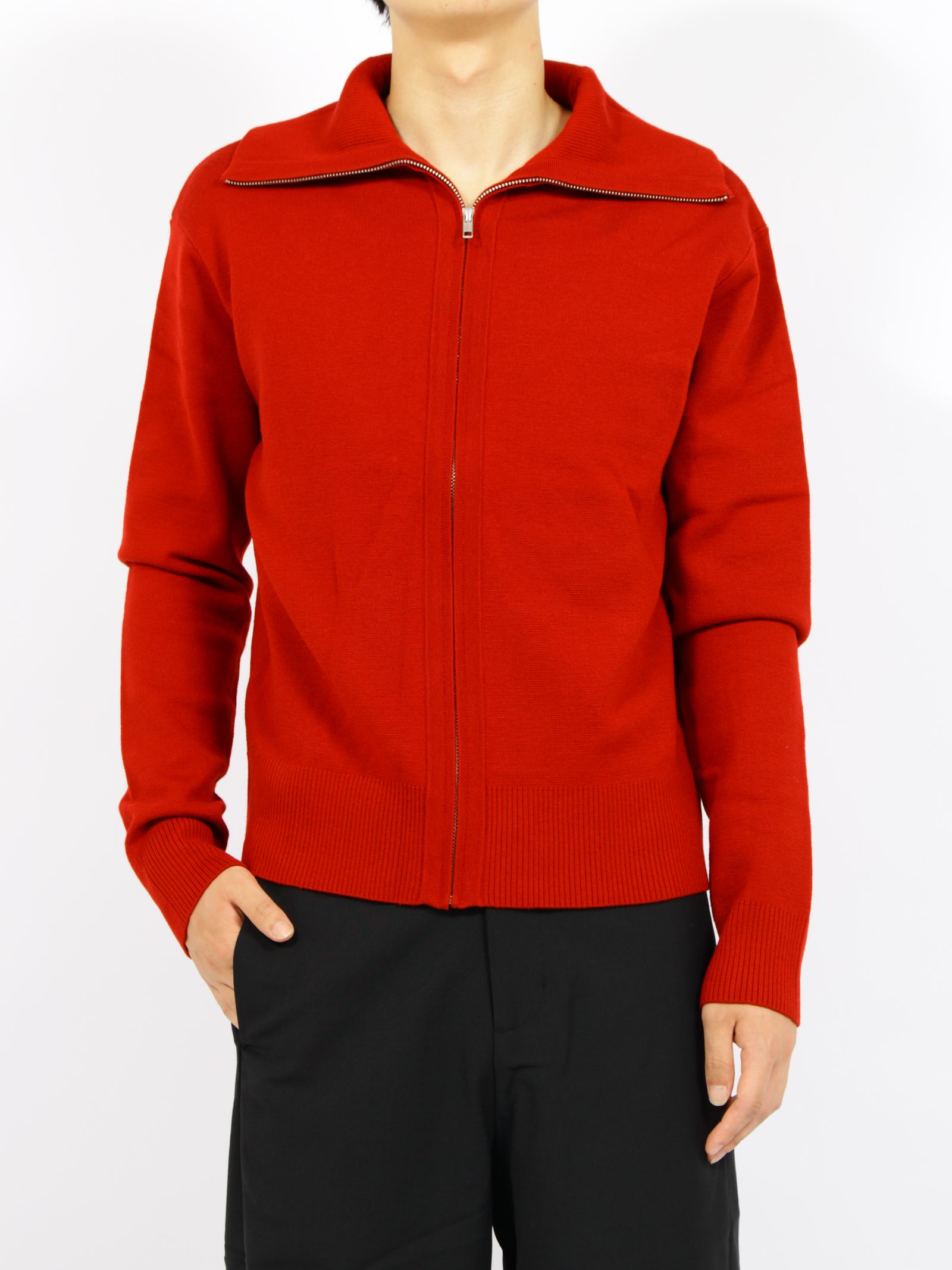 ニット ジップアップ ジャケット / KNIT ZIP UP JACKET / チェリー