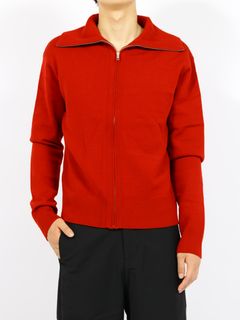 ニット ジップアップ ジャケット / KNIT ZIP UP JACKET / チェリー