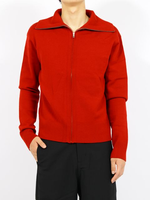 ニット ジップアップ ジャケット / KNIT ZIP UP JACKET / チェリー