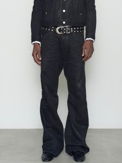 【26AW】3D ツイステッド ジーンズ デニム パンツ コーティング加工 / 3D TWISTED JEANS / LUSTER COATED BLACK(ブラック)