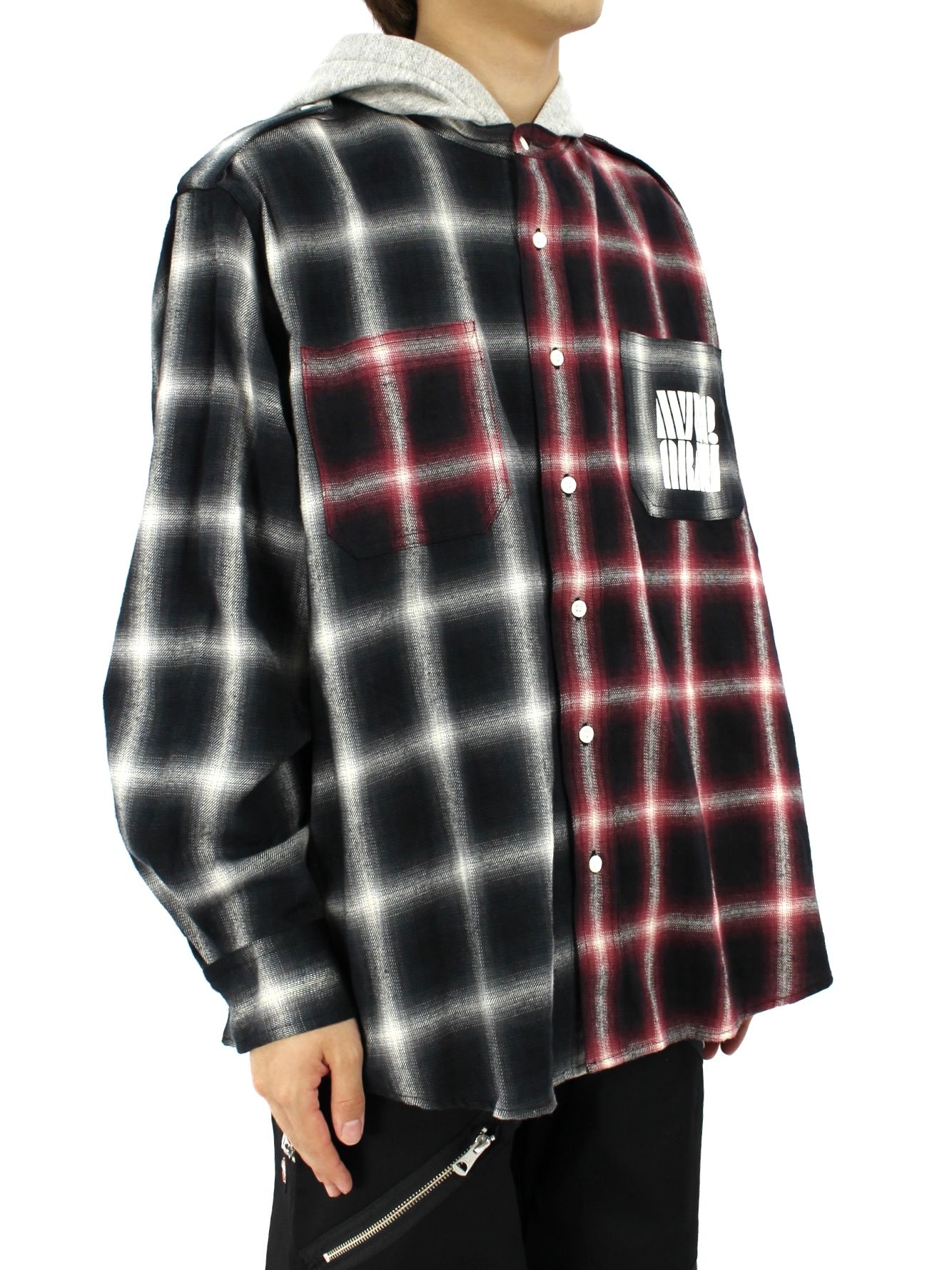 MYne】2トーンチェックシャツ/2tone Check Shirt-