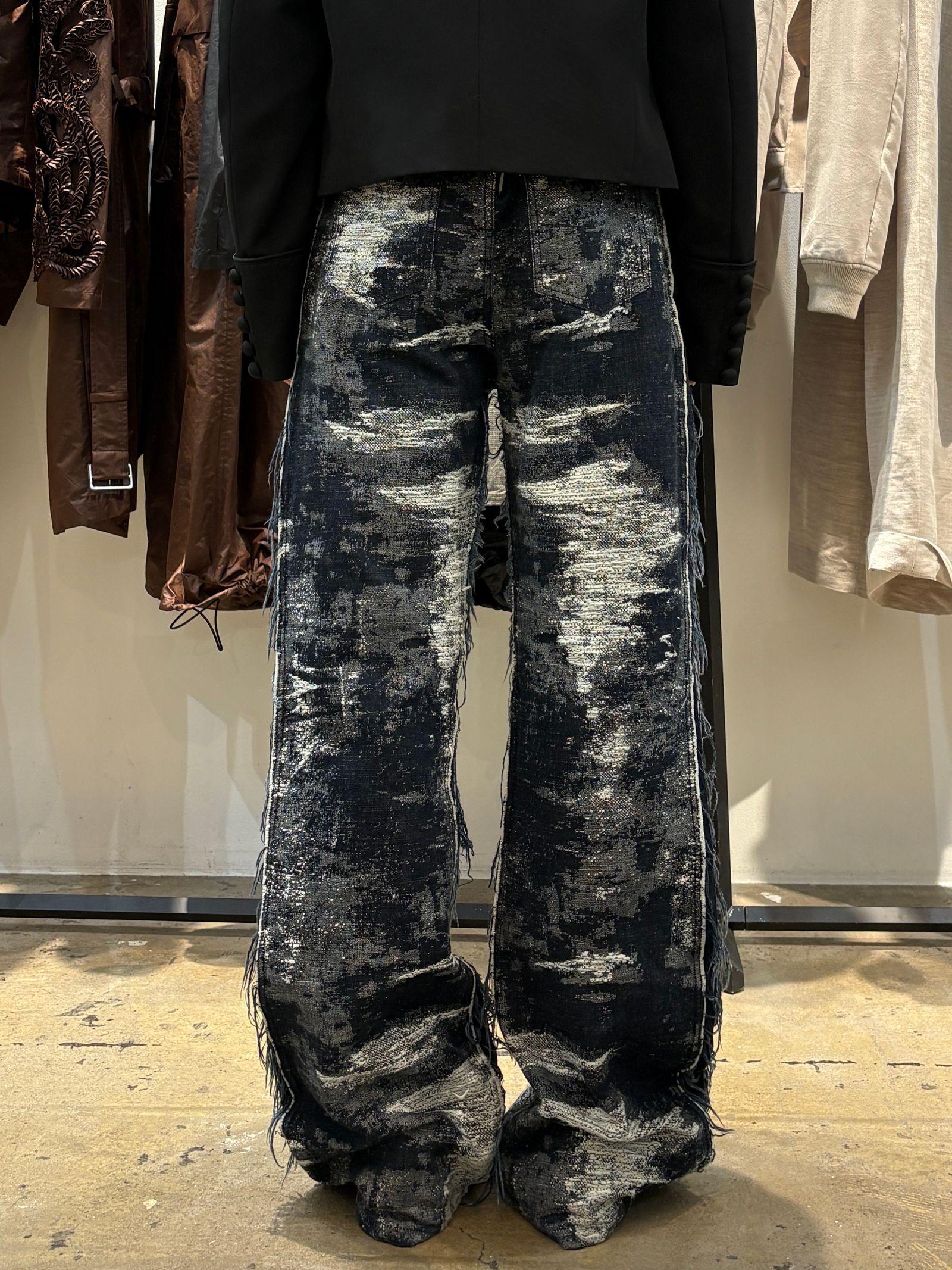 【27SS】デザイン フレア パンツ ジャガードデニム / DESIGN FLARE PANTS / ONE WASH (ワン ウォッシュ)