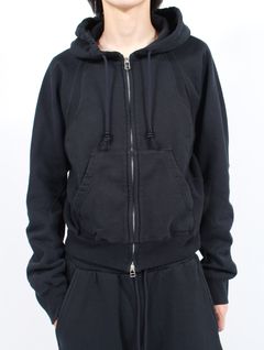 【25AW】 パネルド ジップアップ フーディー パーカー / PANELLED ZIP UP HOODIE / BLACK(ブラック)