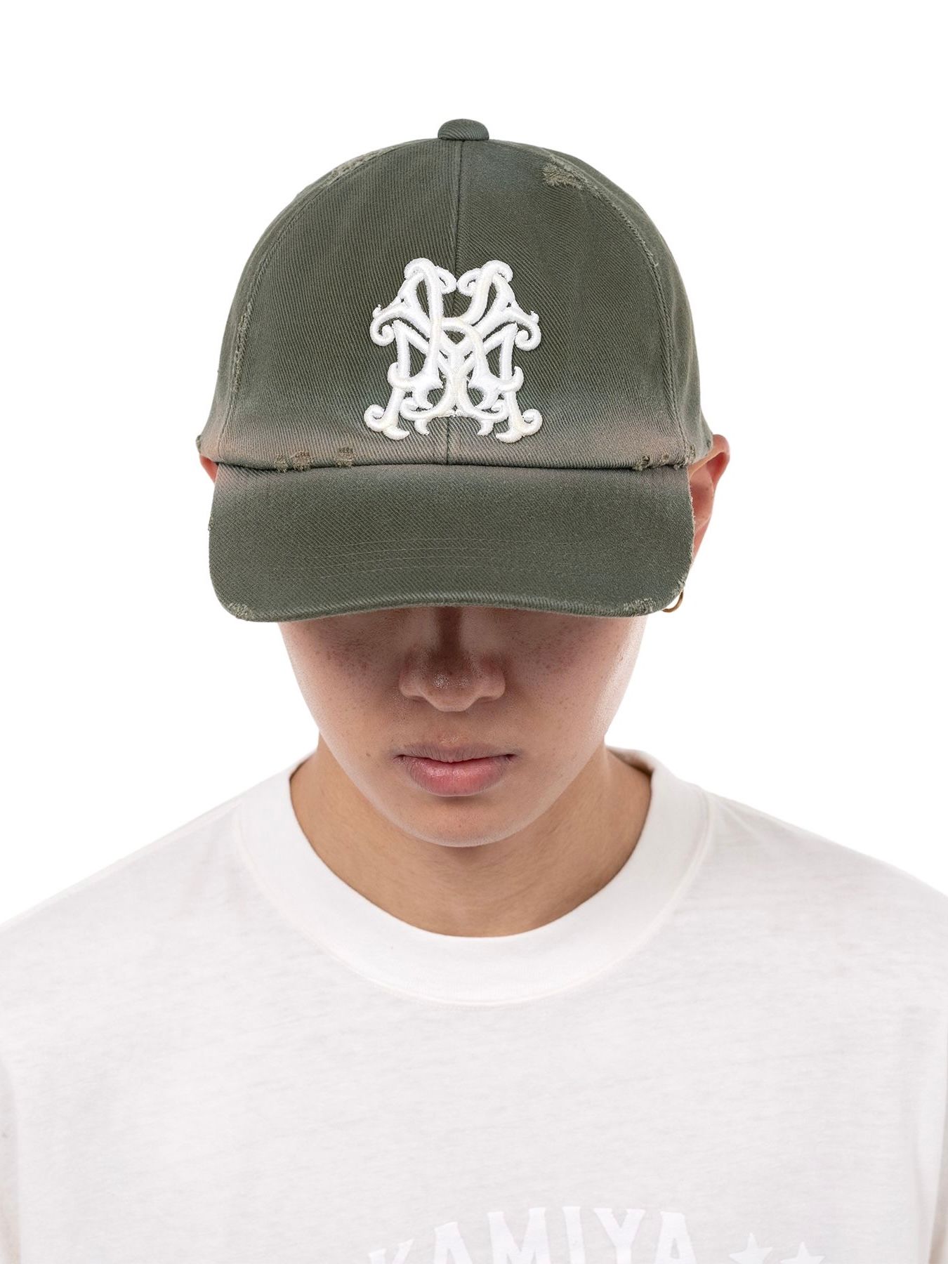 【25SS】"カミヤ" ディストレスド キャップ / “KMY”DISTRESSED CAP / カーキ
