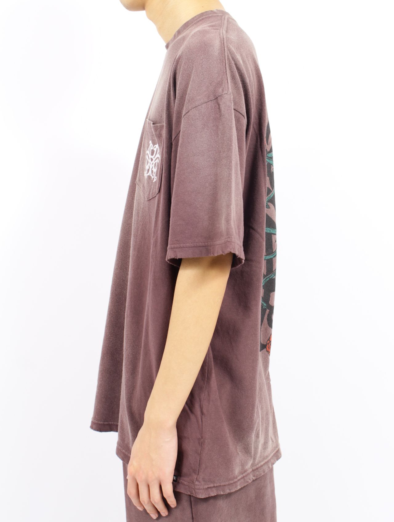 KAMIYA KMY-ROSE DISTRESSED Pocket Tシャツ 半袖 天竺 KMY-ROSE” Distressed T-shirt（Tシャツ/カットソー）｜KAMIYA