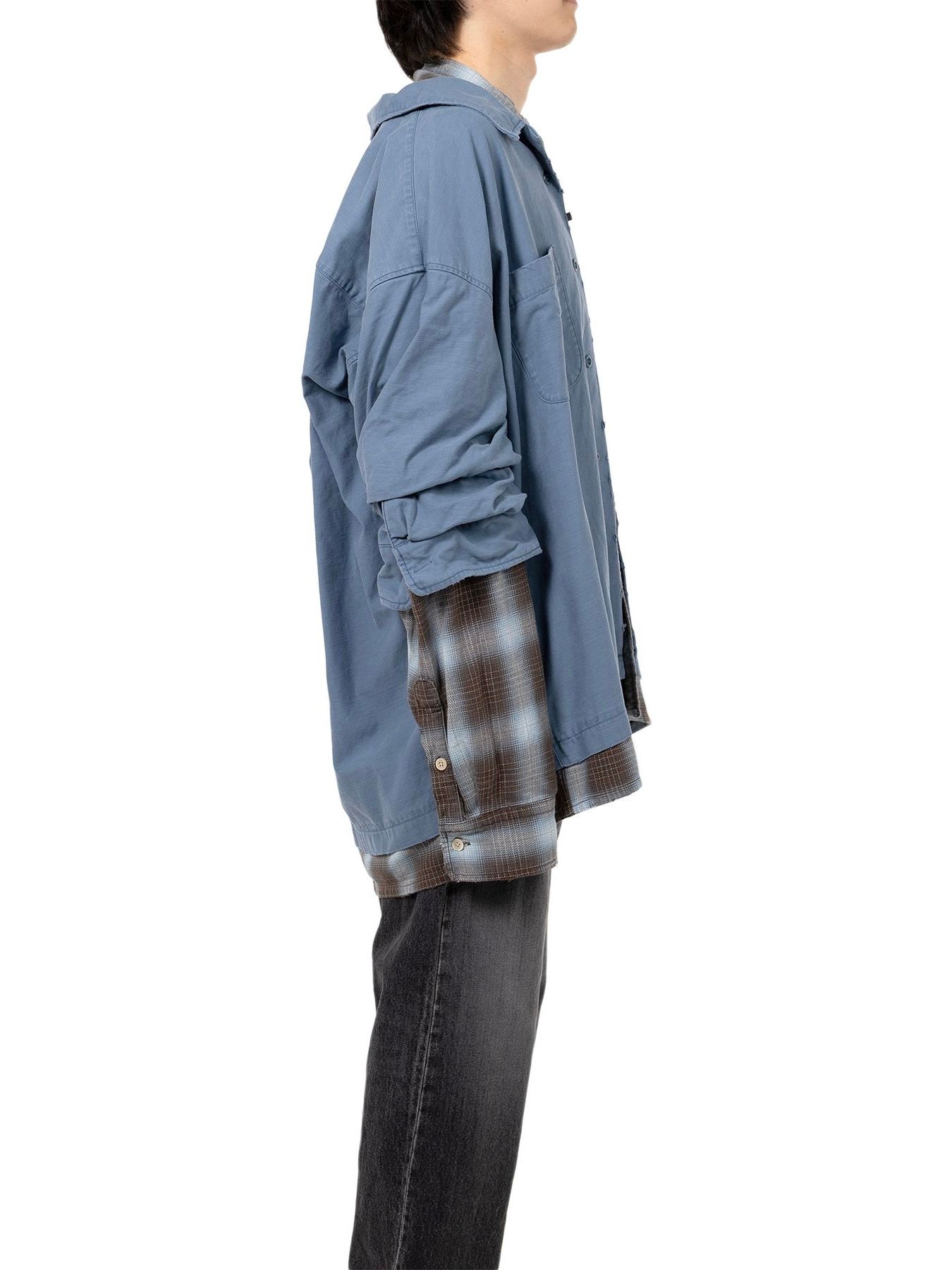 【25AW】レイヤード ロングスリーブ シャツ / LAYERED L/S SHIRTS / ブルー
