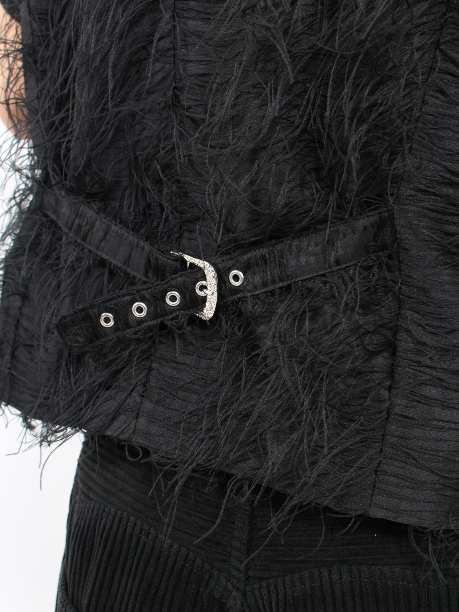 【24AW】5ボタン フリンジ ベスト / 5BUTTONS FRINGE VEST / ブラック