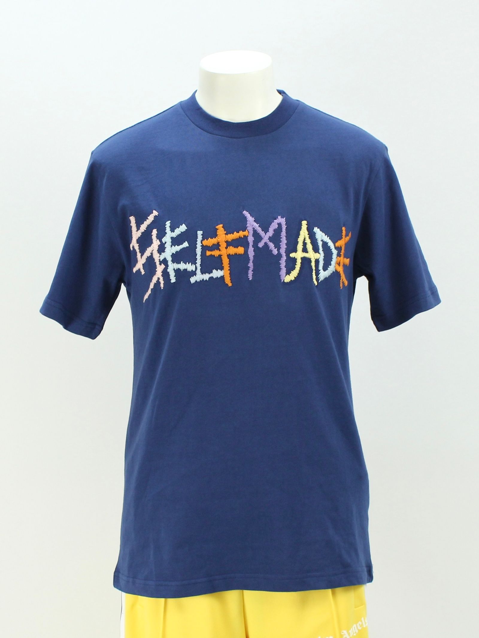 刺繍ロゴ Tシャツ / BLUE NAVY T-SHIRT WITH MULTICOLOR LOGO / ブルーネイビー × マルチ
