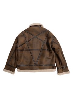 【26AW】フェイク ムートン ペンタグラム フライト ジャケット / FAUX MOUTON PENTAGRAM FLIGHT / ブラウン