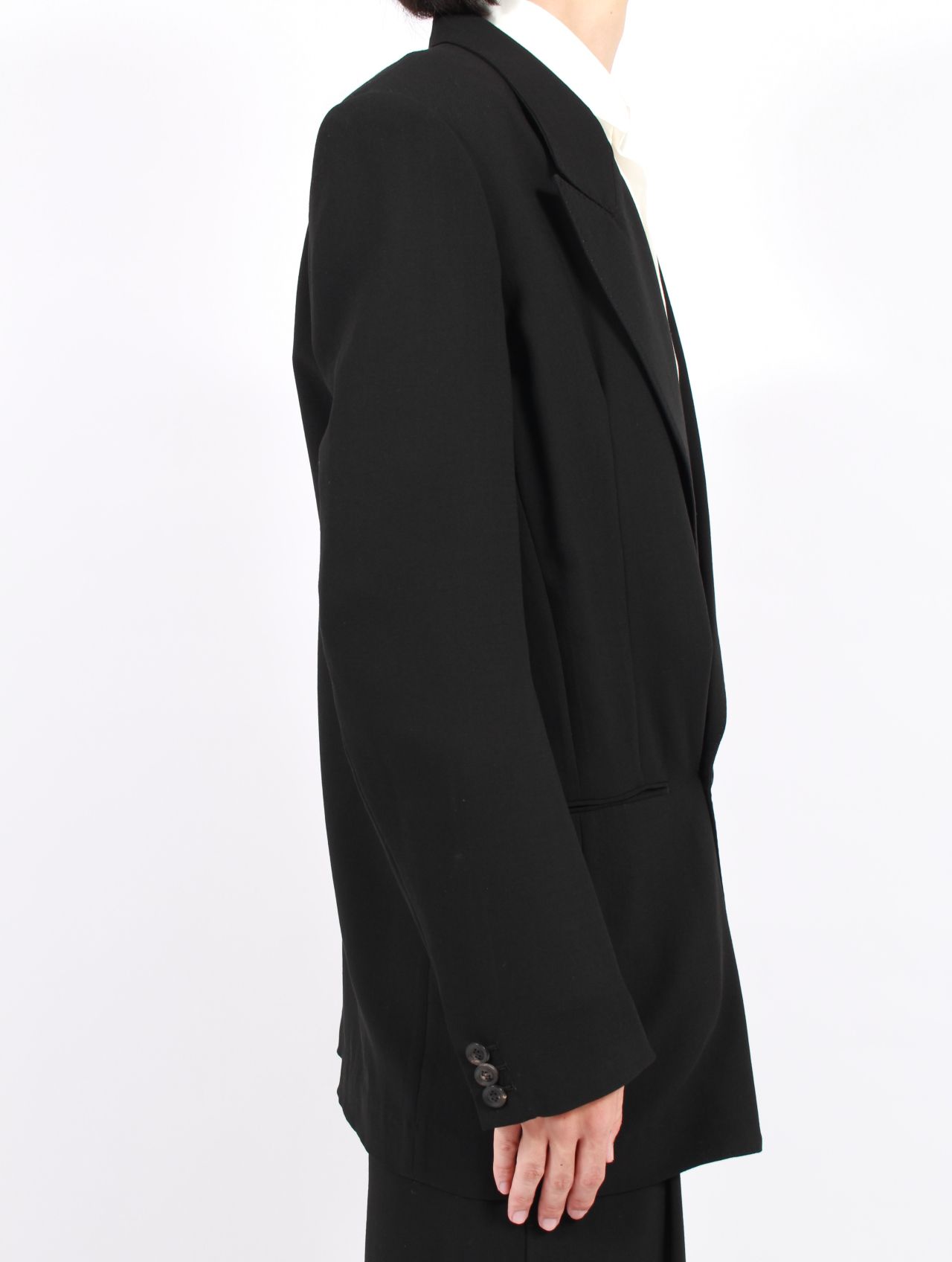 【25AW】インターライニング ポケット ウールサージ ジャケット / INTERLINING POCKET WOOL SERGE JACKET / ブラック